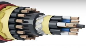 Hybrid cable for rail vehicles